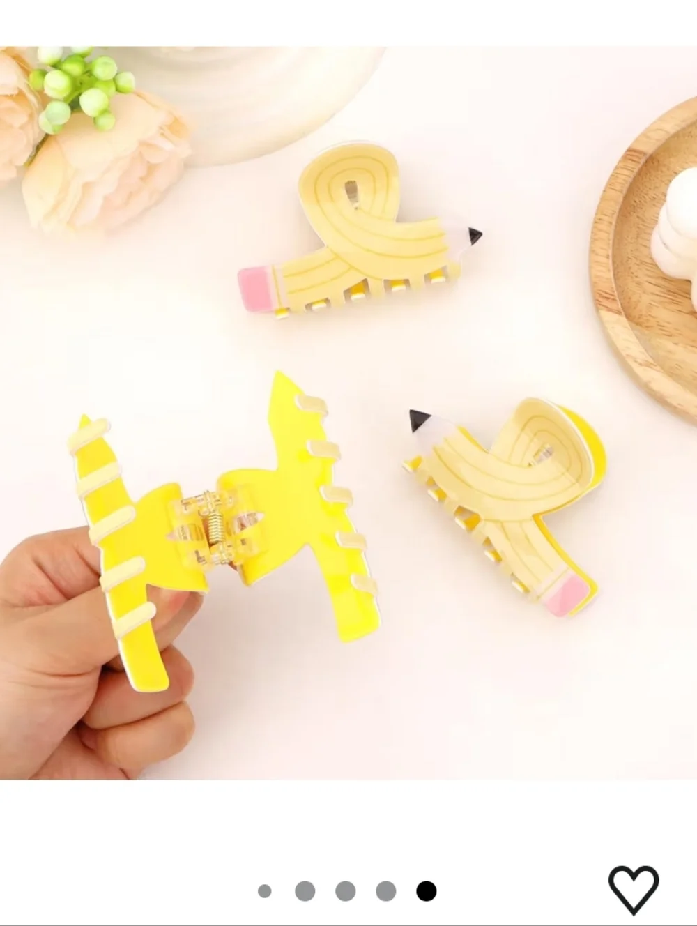 3 Pcs Pencil Hair Claw Clips